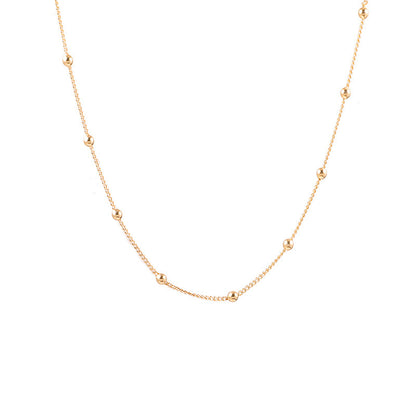Golden Bead Charm Necklace