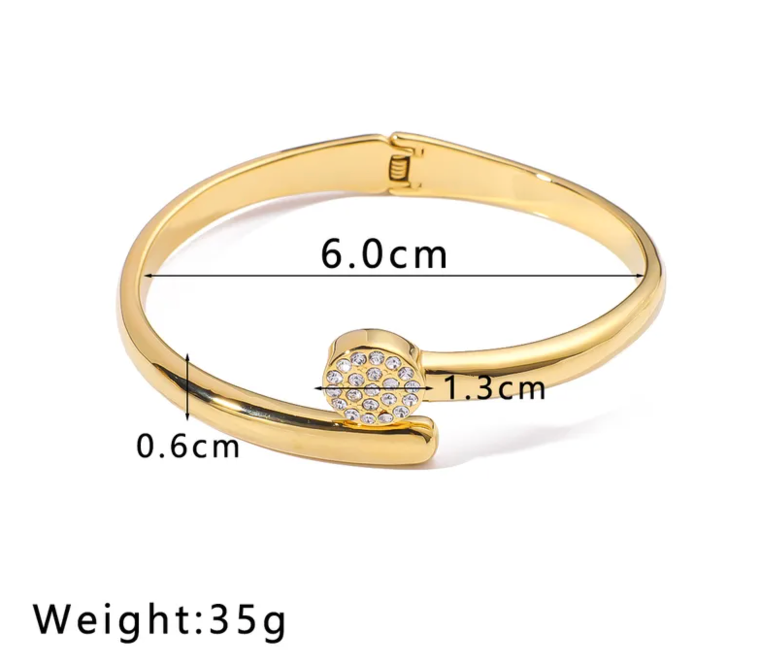 Paved Round Head Nail Bangle