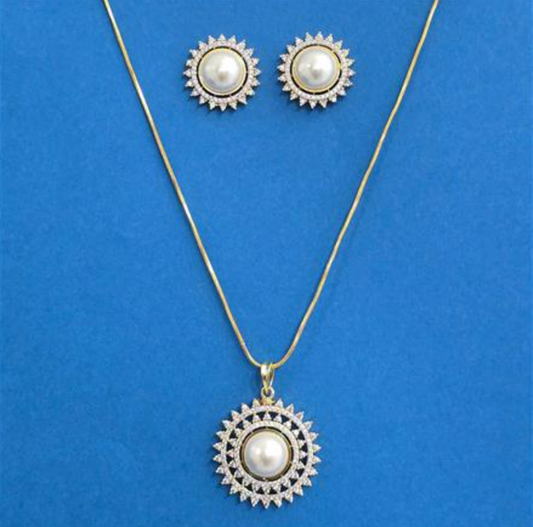 Pearl Sunburst Pendant Set