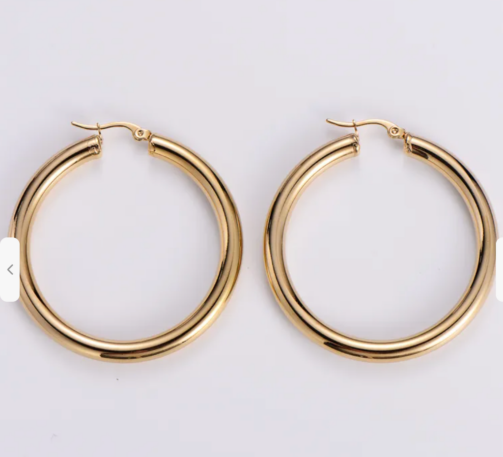 Simple Style Gold Plated Hoops