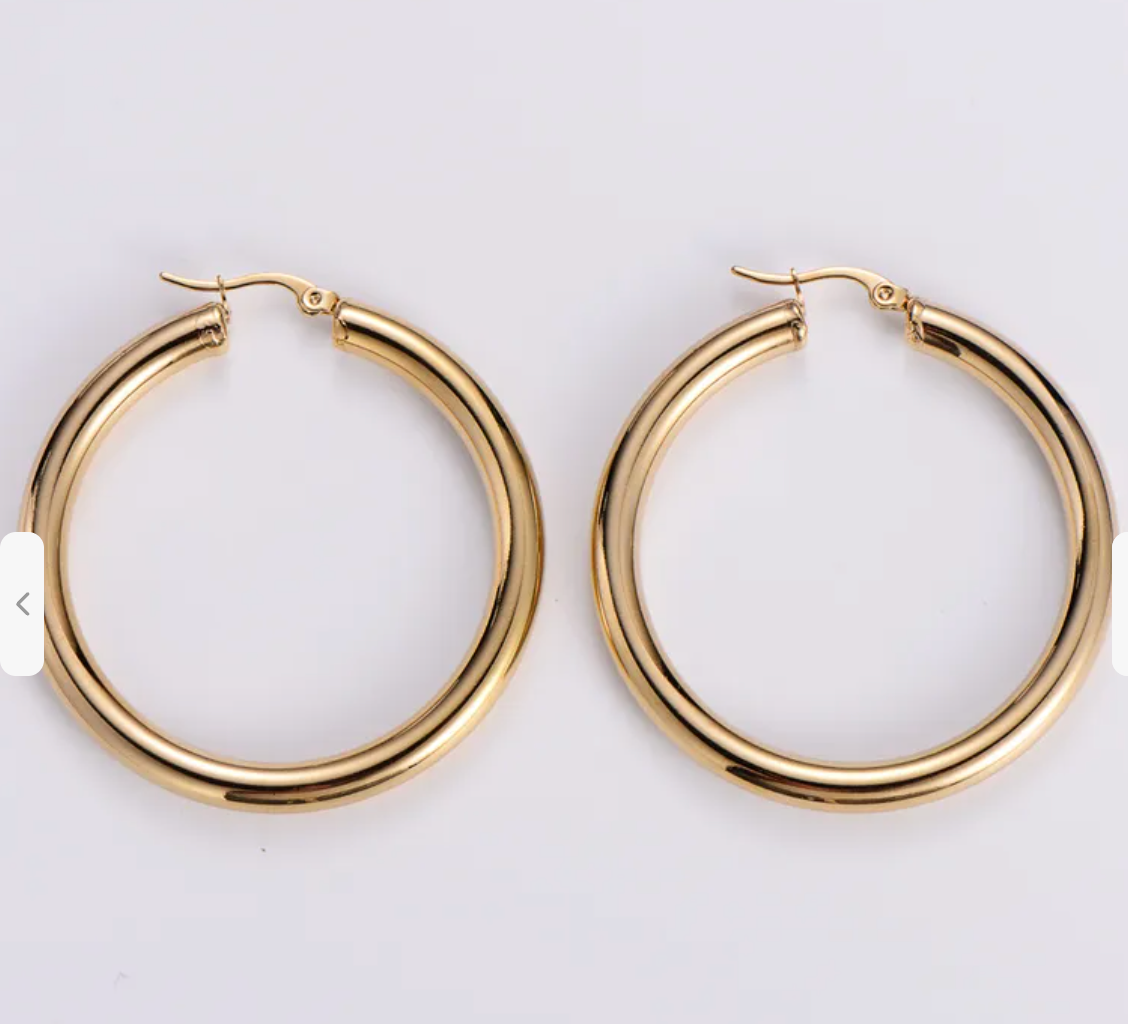 Simple Style Gold Plated Hoops