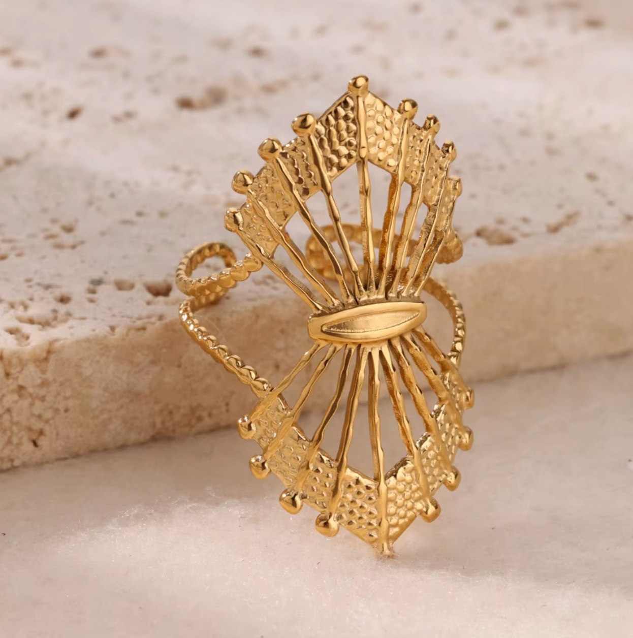 Art Deco Fan Ring