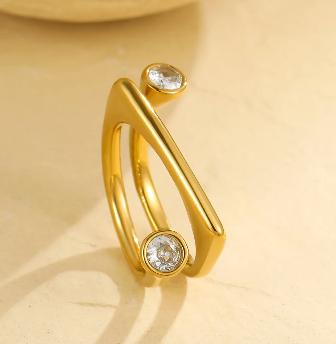 Duet Solitaire Ring