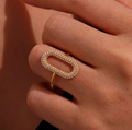 Pave Oval Capsule Ring