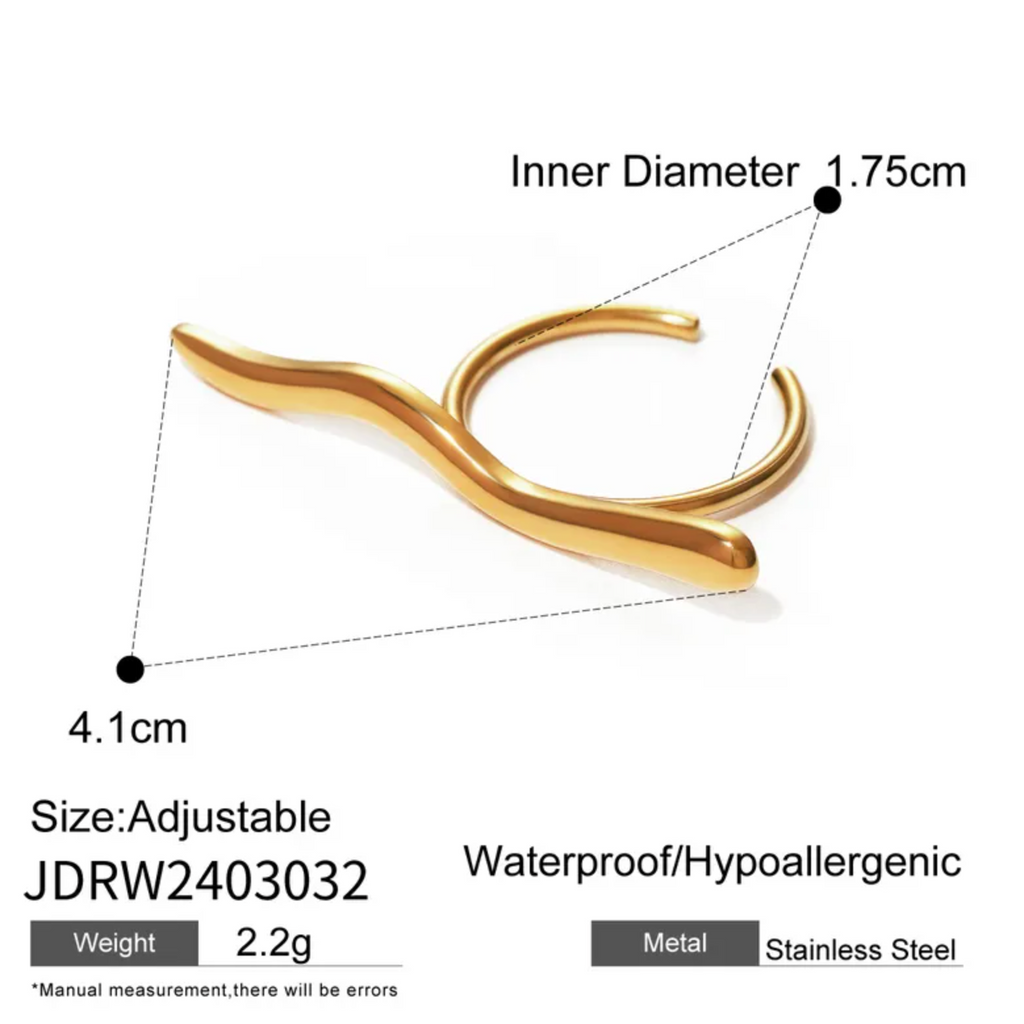 Wavy Wishbone Cuff Ring