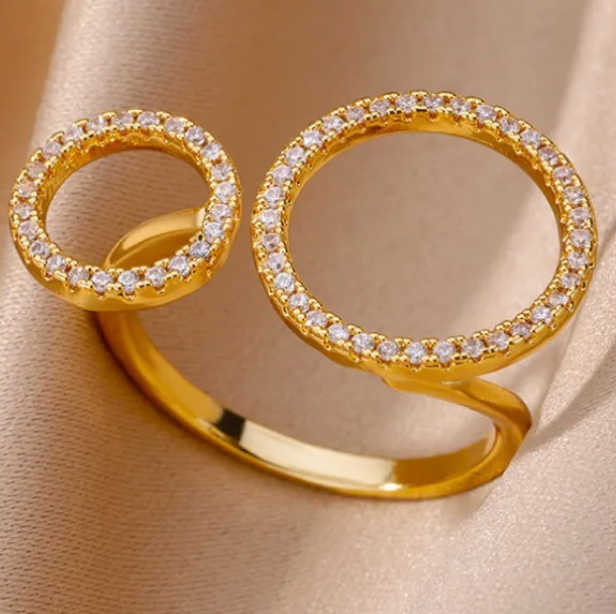 Dual Circle Pave Ring