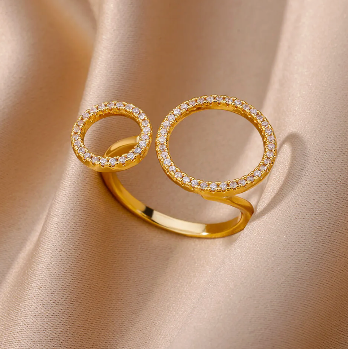 Dual Circle Pave Ring