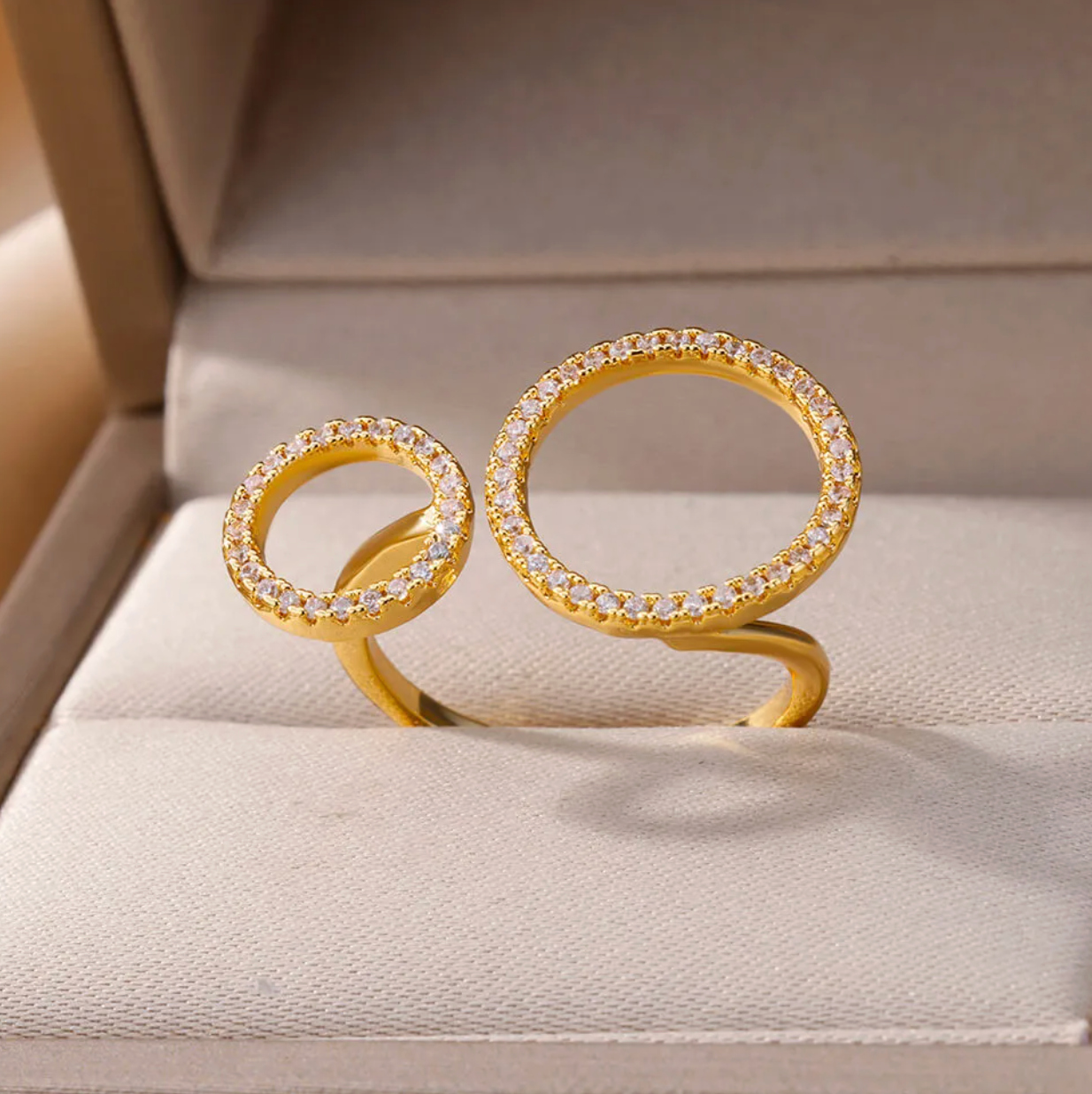 Dual Circle Pave Ring