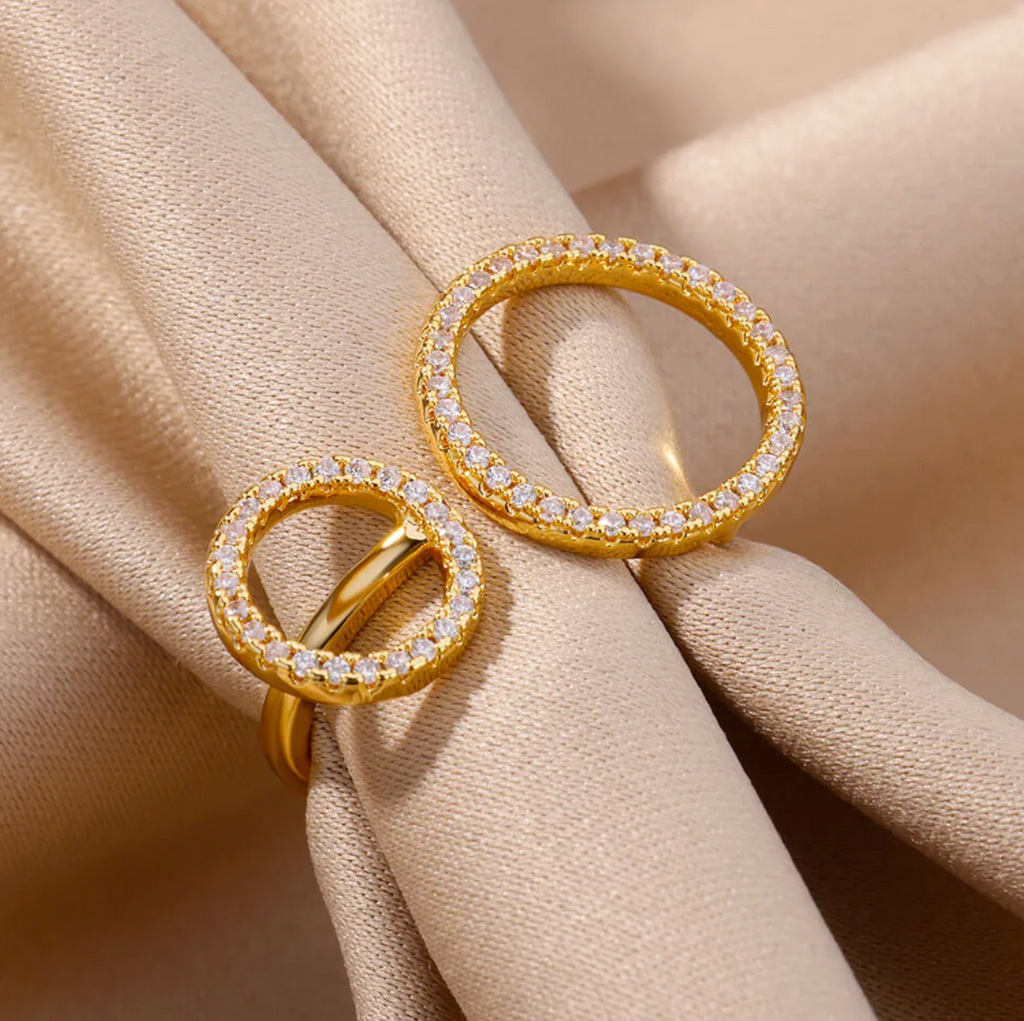 Dual Circle Pave Ring