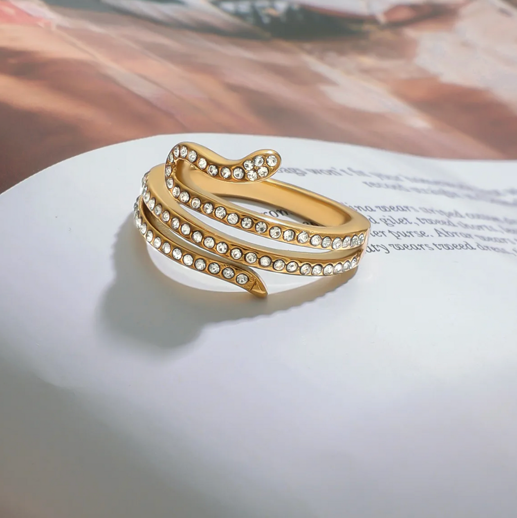 Golden Serpentine Wrap Ring
