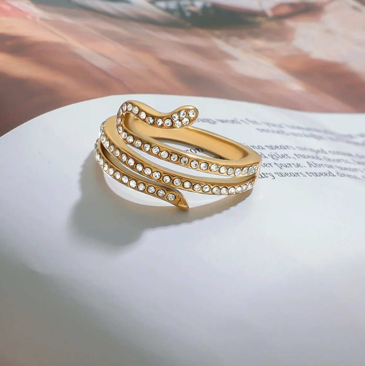 Golden Serpentine Wrap Ring