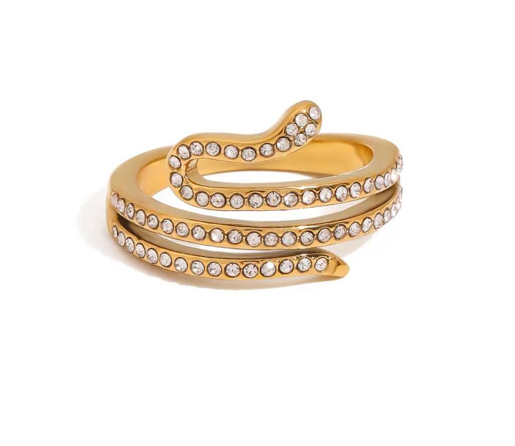 Golden Serpentine Wrap Ring