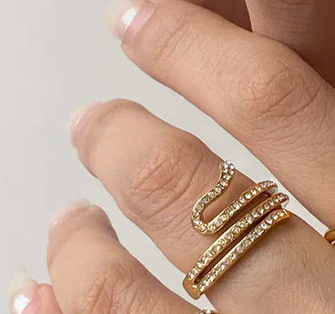 Golden Serpentine Wrap Ring