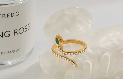 Emerald-Eyed Cobra Ring