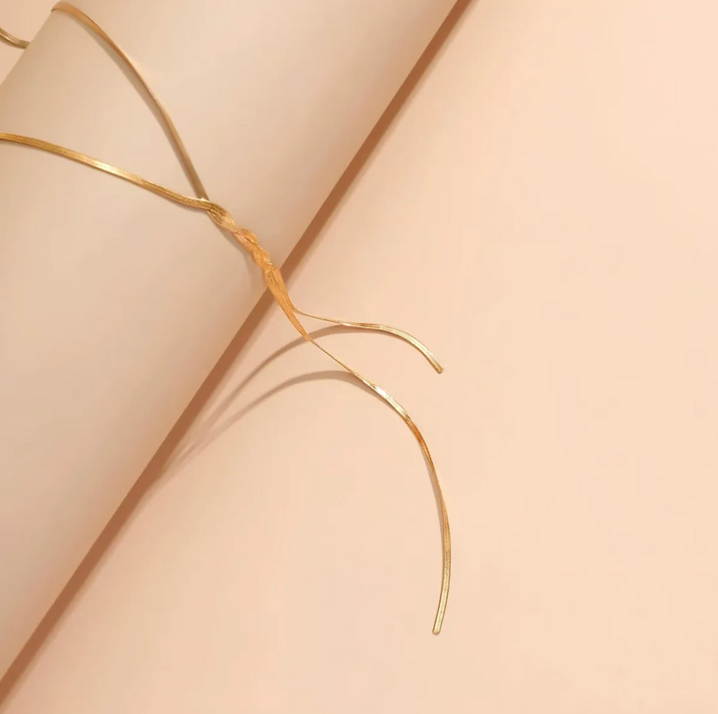Gold Plated Serpent Twist Lariat