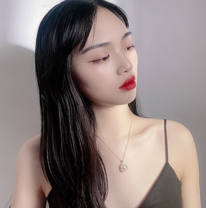 Pave Orbit Pearl Necklace