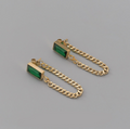 Emerald Cut Dainty Chain Earrings