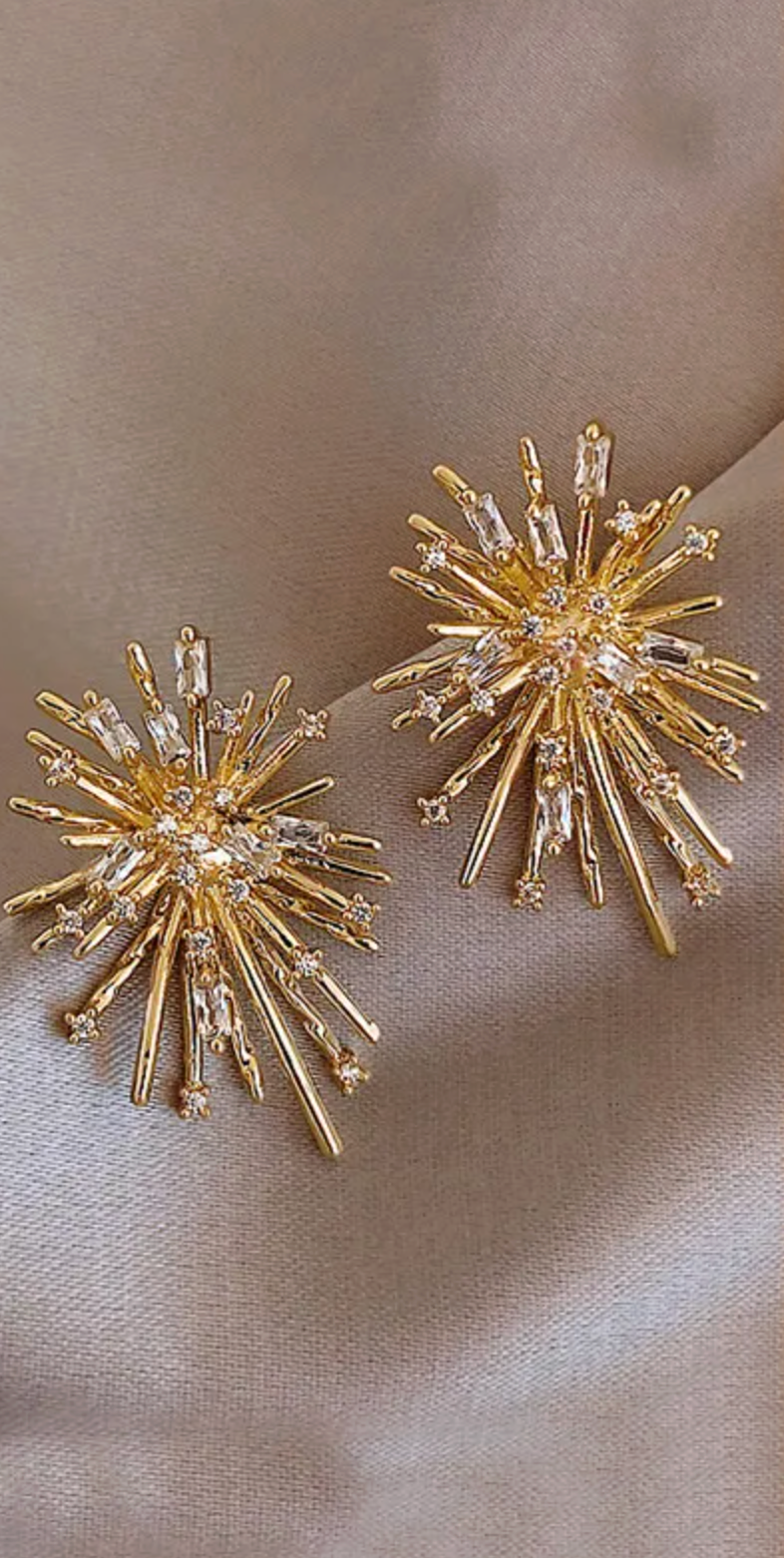 Gold Plated Firework Earrings
