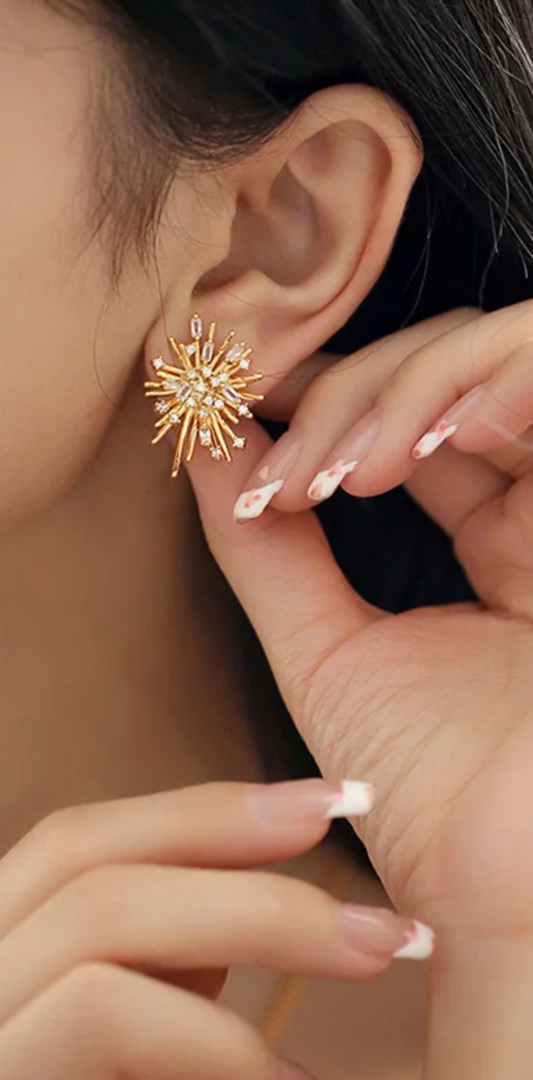 Gold Plated Firework Earrings
