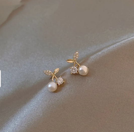 Cherry Pearl Studs