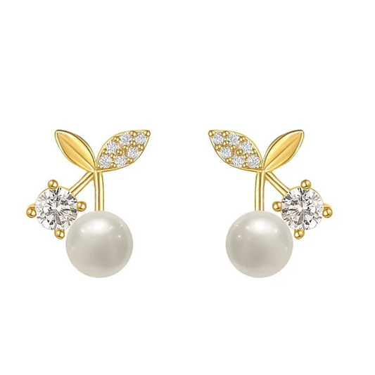 Cherry Pearl Studs