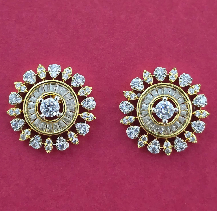 Petal Halo Disc Stud Earrings