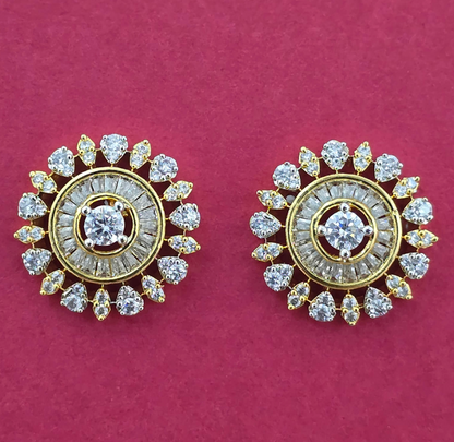 Petal Halo Disc Stud Earrings