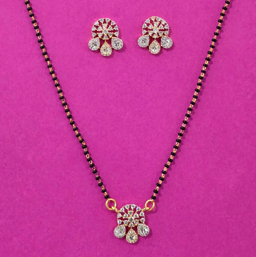 Triple Drop Floral Mangalsutra Set
