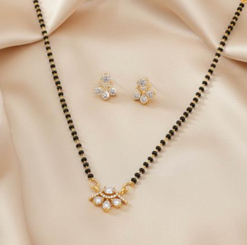 Triple Drop Curve Mangalsutra Set