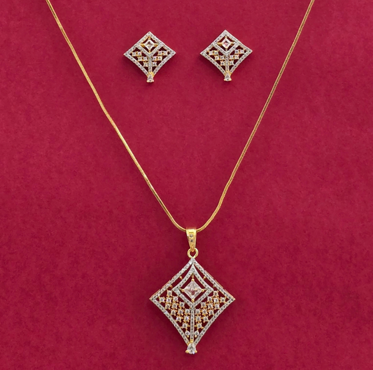 Layered Square Frame Pendant Set