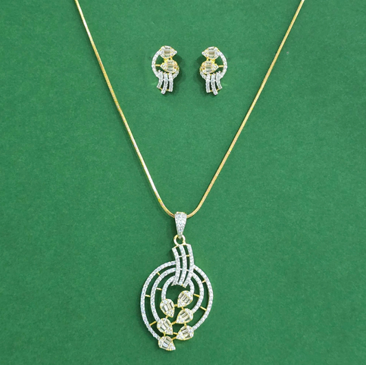 Layered Spiral Stone Necklace Set