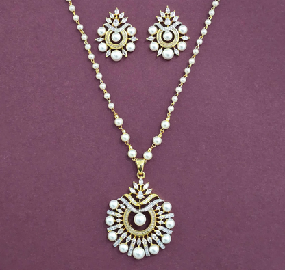 Pearl Sunray Pendant Set