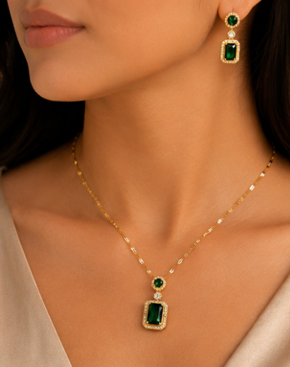 Regal Rectangular Emerald Ensemble