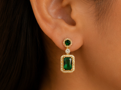 Regal Rectangular Emerald Ensemble