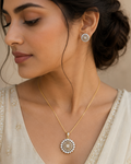 Round Bloom Crystal Pendant Set