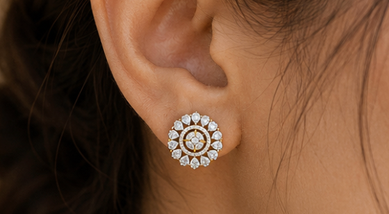 Round Bloom Crystal Pendant Set