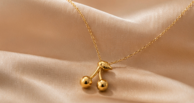 Gold Plated Cherry Necklace