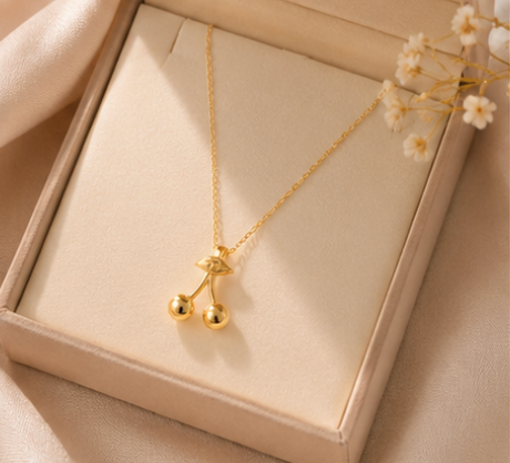 Gold Plated Cherry Necklace