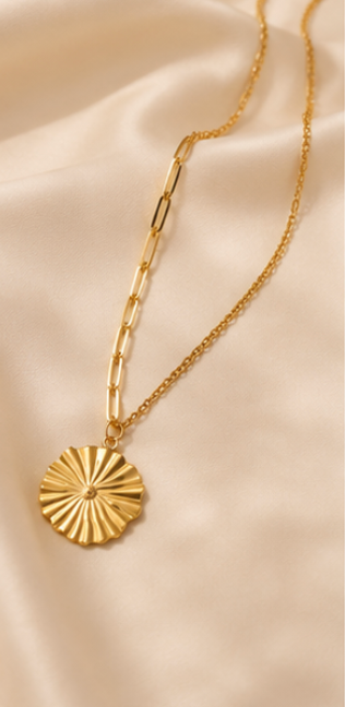 Gold Plated Hammered Necklace