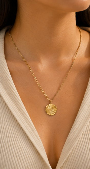 Gold Plated Hammered Necklace