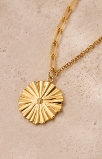 Gold Plated Hammered Necklace