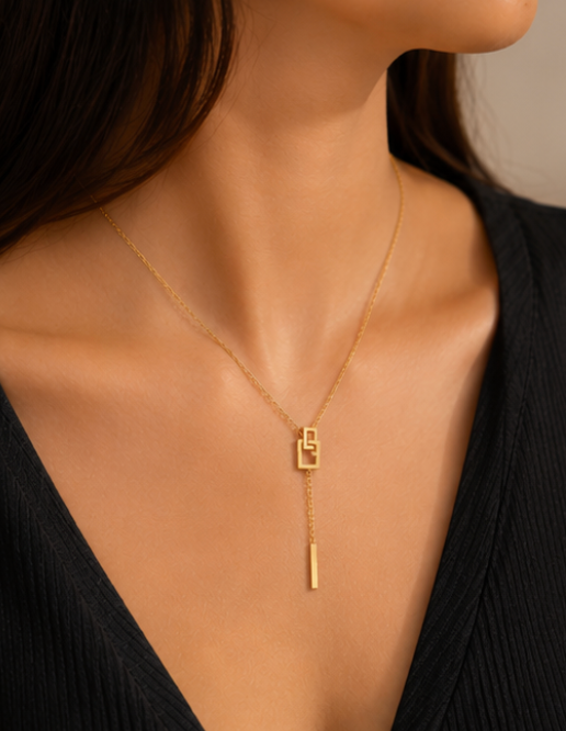 Classic Square Drop Necklace