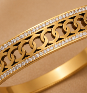 The Interlocking Pave Bangle