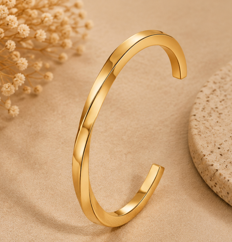Gold Plated Twisted Cuff