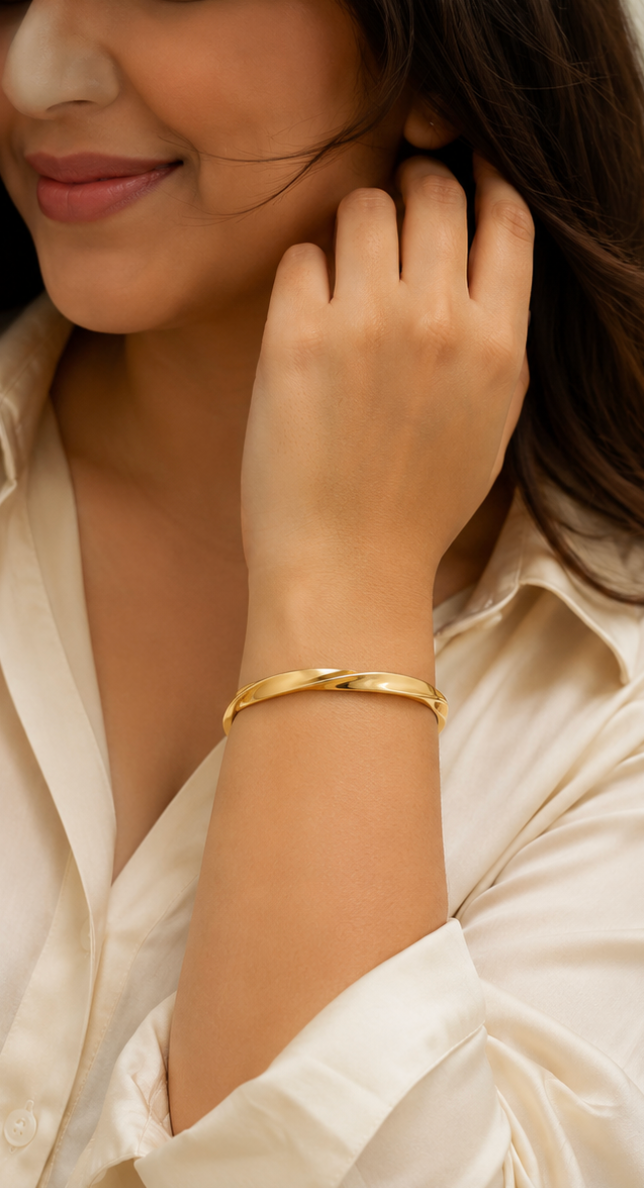 Gold Plated Twisted Cuff