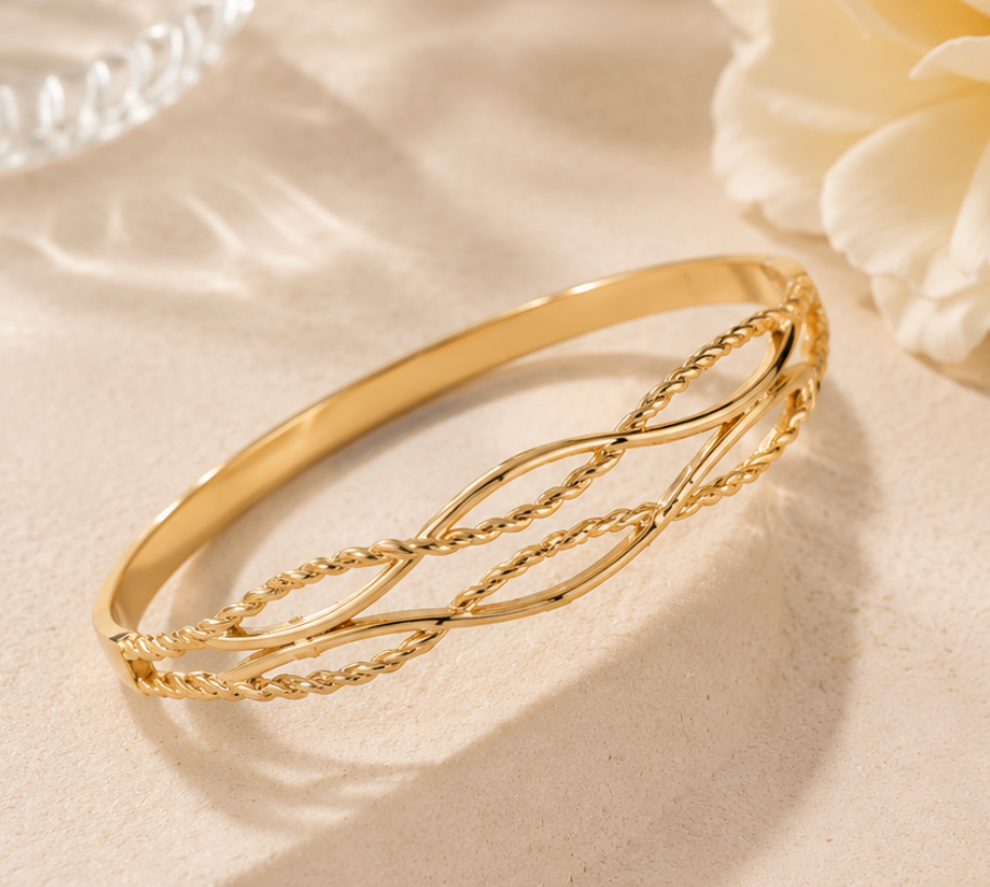 Gold Plated Spiral Bracelet
