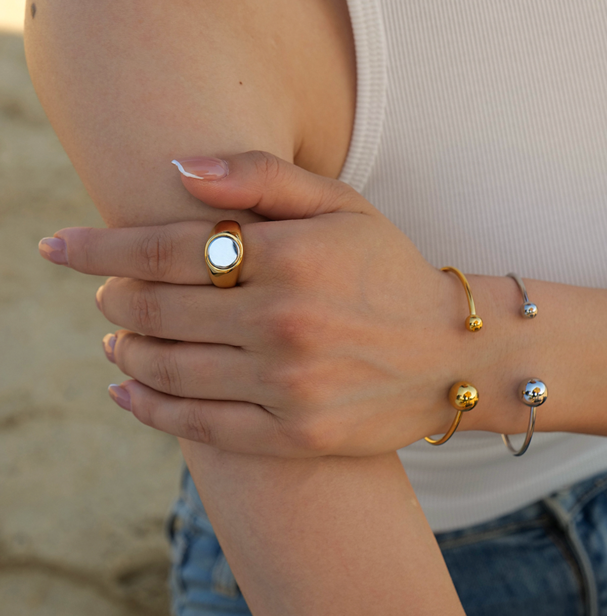 Double Ball Gold Plated Bracelet