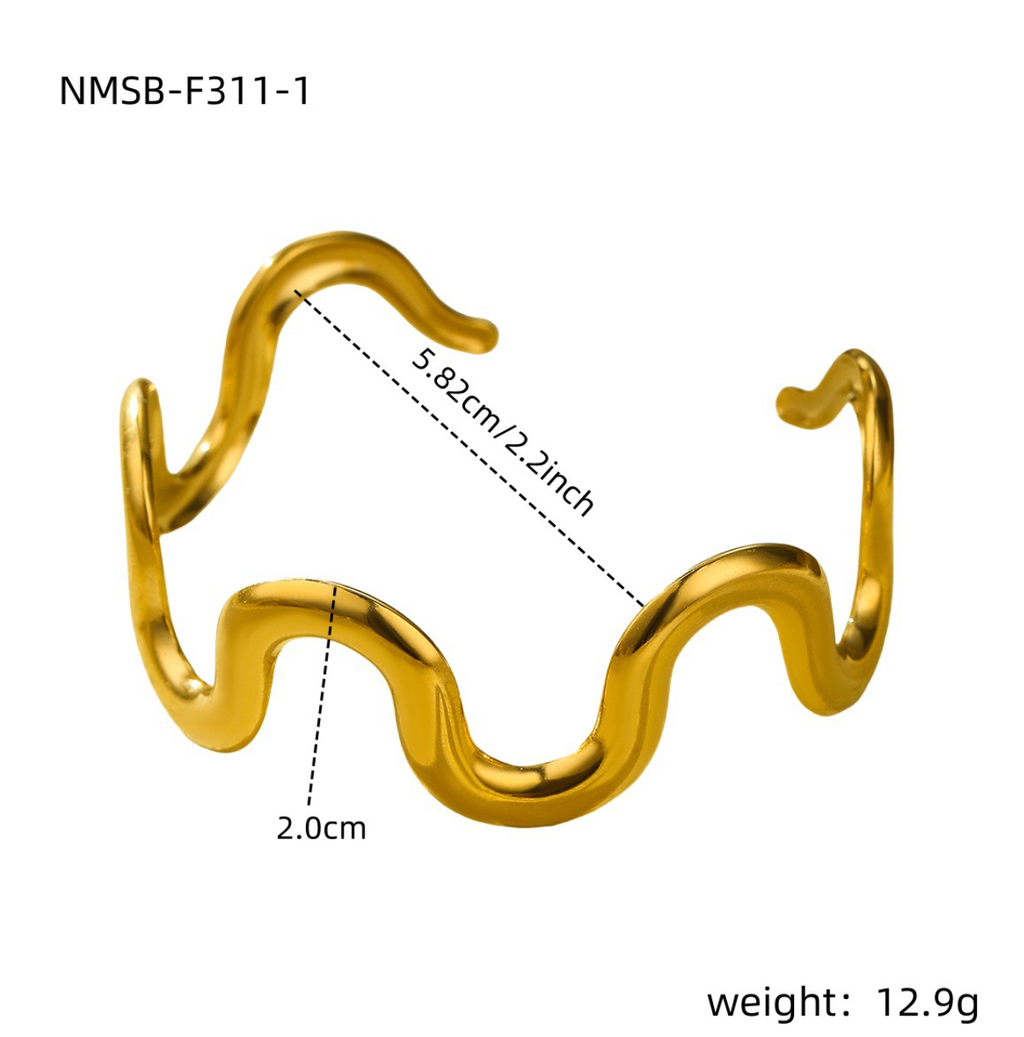 Gold Plated Waves Bracelet