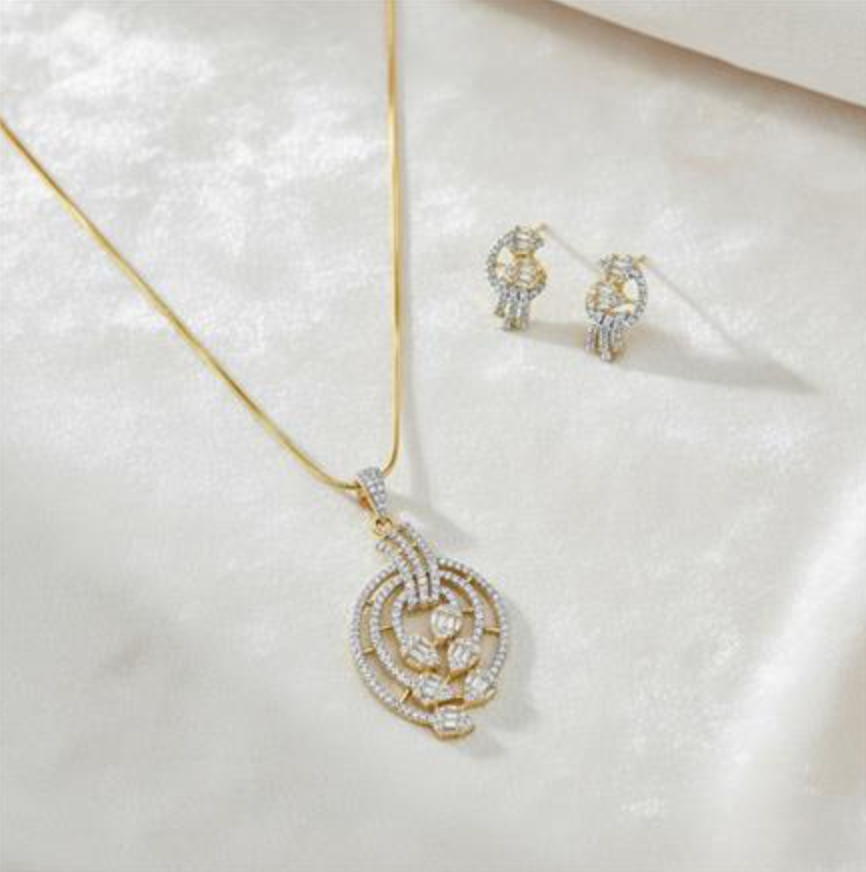 Layered Spiral Stone Necklace Set