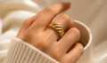 Gold Plated simple lines open ring